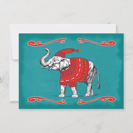 Weißer Elefant Ugly Sweater Party Einladung (Rückseite)