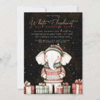 Weißer Elefant Ugly Sweater Party Einladung