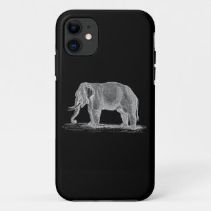 Weißer Elefant Vintage 1800s Illustration iPhone 11 Hülle