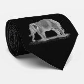 Weißer Elefant Vintage 1800s Illustration Krawatte (Gerollt)