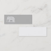 Weißer Elefant Vintage 1800s Illustration Mini Visitenkarte (Vorne/Hinten)