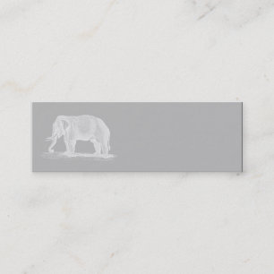 Weißer Elefant Vintage Illustration 1800er Jahre Mini Visitenkarte