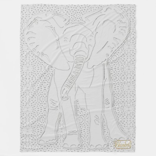 Weißer Elefant-Weiß punktierte Fleece-Decke Fleecedecke (Vorderseite)