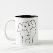 Weißer Elefant. Zweifarbige Tasse (Links)