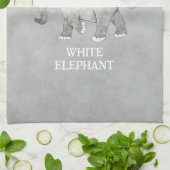 Weißer-Elefanten-Scherzgeschenk Geschirrtuch (Gefaltet)