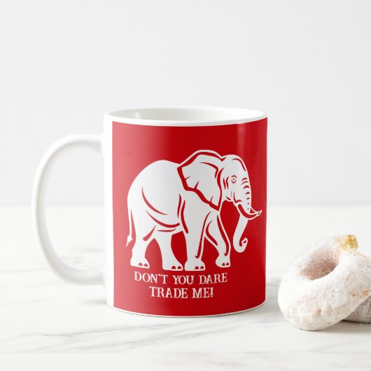 Weißer-Elefanten-Scherzgeschenk Kaffeetasse (Mit Donut)