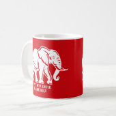 Weißer-Elefanten-Scherzgeschenk Kaffeetasse (Vorderseite Links)