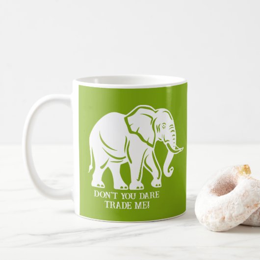 Weißer-Elefanten-Scherzgeschenk Kaffeetasse (Mit Donut)