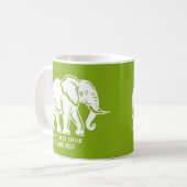 Weißer-Elefanten-Scherzgeschenk Kaffeetasse (Vorderseite Links)