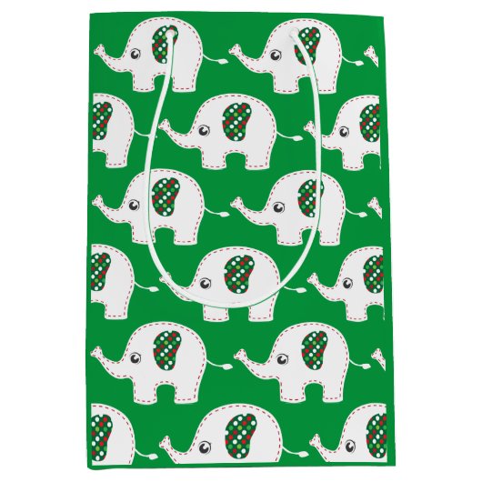 Weißer Elefantenbeutel Mittlere Geschenktüte (Vorderseite)