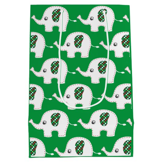 Weißer Elefantenbeutel Mittlere Geschenktüte (Rückseite)