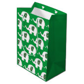 Weißer Elefantenbeutel Mittlere Geschenktüte (Rückseite Schrägansicht)