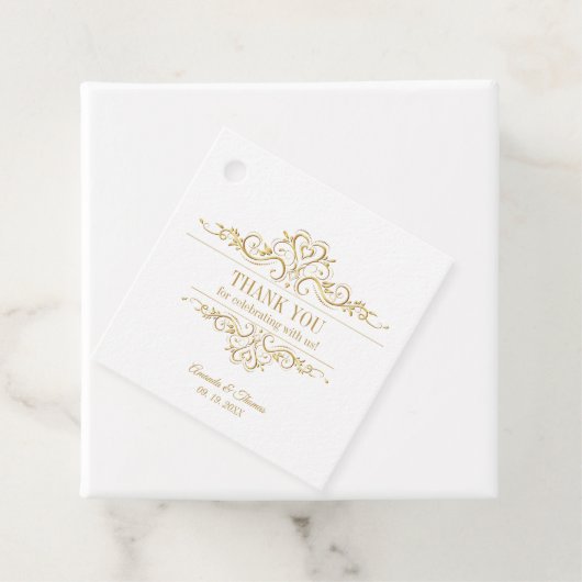 Weißer, eleganter Rahmen Geschenkanhänger (Beispiel)