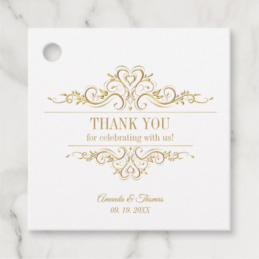 Weißer, eleganter Rahmen Geschenkanhänger (Vorderseite)