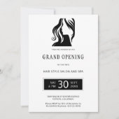 Weißer, eleganter Schönheitssalon mit großer Öffnu Einladung (Vorderseite)