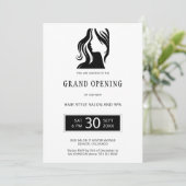 Weißer, eleganter Schönheitssalon mit großer Öffnu Einladung (Stehend Vorderseite)