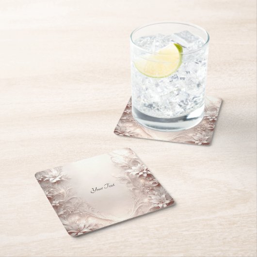 Weißer Elfenbeinblütenpapier-Untersetzer Rechteckiger Pappuntersetzer (Vor Ort)