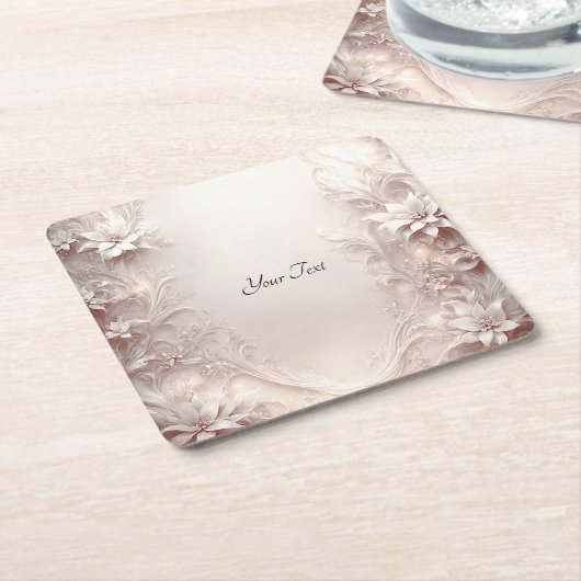 Weißer Elfenbeinblütenpapier-Untersetzer Rechteckiger Pappuntersetzer (angewinkelt)