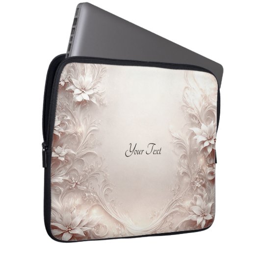 Weißer Elfenbeinblütenschläfer Laptopschutzhülle (Vorne Rechts)