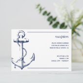 Weißer Empfang der Nautischen Marine Begleitkarte (Stehend Vorderseite)