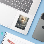 Weißer Engel Aufkleber (Laptop mit iPhone)