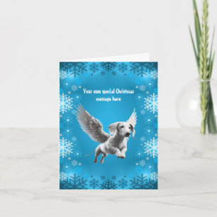 Weißer Engel Dachshund Weihnachten Karte