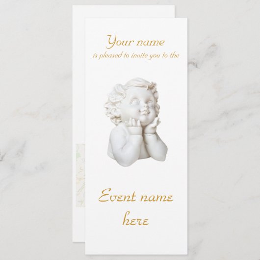 Weißer Engel Einladung (Vorne/Hinten)