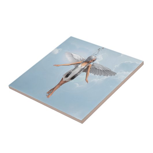 Weißer Engel Fliese (Seite)