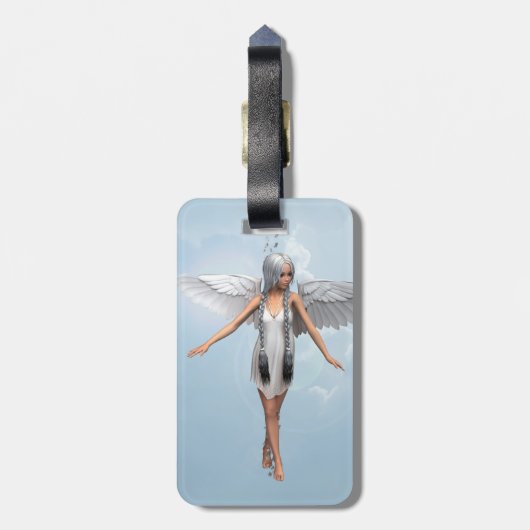 Weißer Engel Gepäckanhänger (Rückseite vertikal)