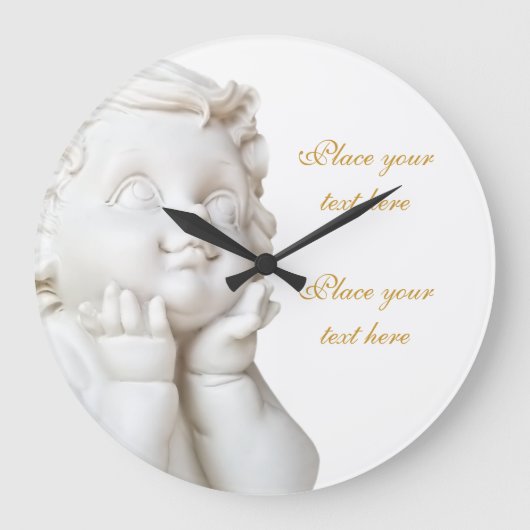 Weißer Engel Große Wanduhr (Vorderseite)