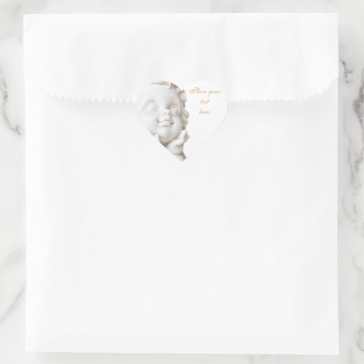 Weißer Engel Herz-Aufkleber (Tasche)