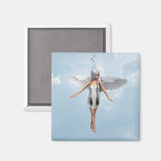 Weißer Engel Magnet (Vorderseite/Rückseite)