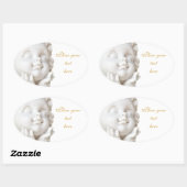 Weißer Engel Ovaler Aufkleber (Blatt)