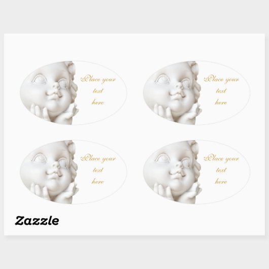 Weißer Engel Ovaler Aufkleber (Blatt)