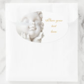 Weißer Engel Ovaler Aufkleber (Tasche)