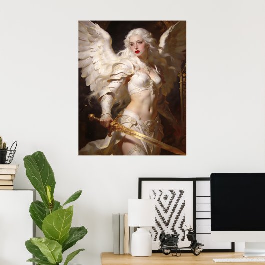 Weißer Engel Poster (Heimbüro)