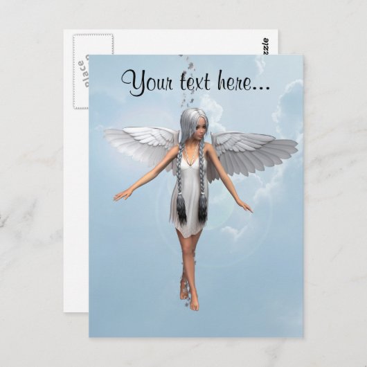 Weißer Engel Postkarte (Vorne/Hinten)