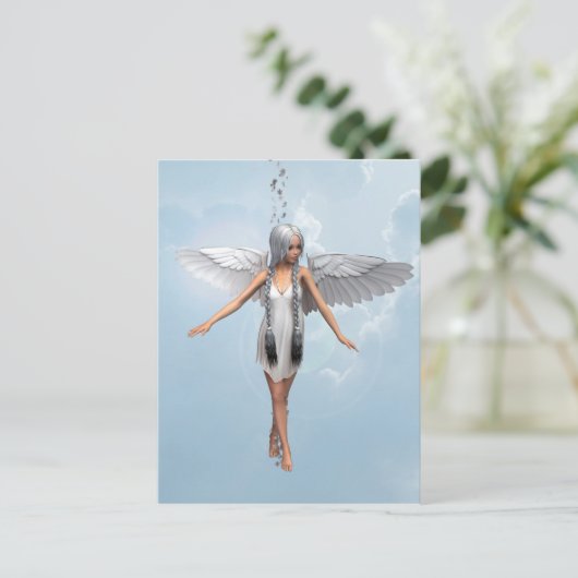 Weißer Engel Postkarte (Stehend Vorderseite)