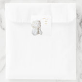 Weißer Engel Quadratischer Aufkleber (Tasche)