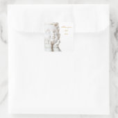 Weißer Engel Quadratischer Aufkleber (Tasche)