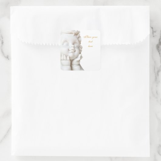 Weißer Engel Quadratischer Aufkleber (Tasche)