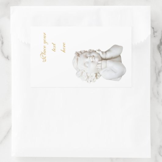 Weißer Engel Rechteckiger Aufkleber (Tasche)