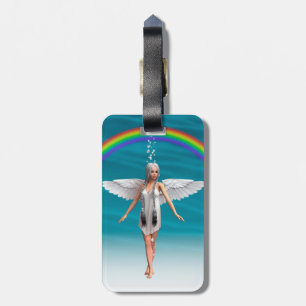 Weißer Engel unter dem Regenbogen Gepäckanhänger