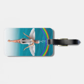Weißer Engel unter dem Regenbogen Gepäckanhänger (Rückseite horizontal)
