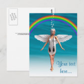 Weißer Engel unter dem Regenbogen Postkarte (Vorne/Hinten)