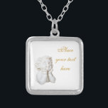 Weißer Engel Versilberte Kette<br><div class="desc">Skulptur eines hübschen Cupid. Platz für Ihre Liebe-Nachricht daneben. Nützlich für Feiern und Veranstaltungen wie Hochzeit, Jubiläum, Valentinstag.</div>