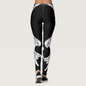 Weißer Engel Wings Gamaschen Leggings (Rückseite)