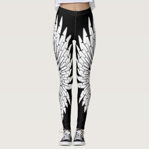 Weißer Engel Wings Gamaschen Leggings