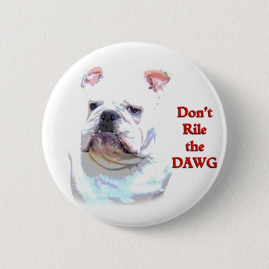 Weißer englischer Bulldoggenknopf Button (Vorderseite)