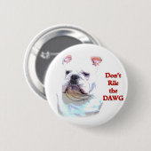 Weißer englischer Bulldoggenknopf Button (Vorne & Hinten)